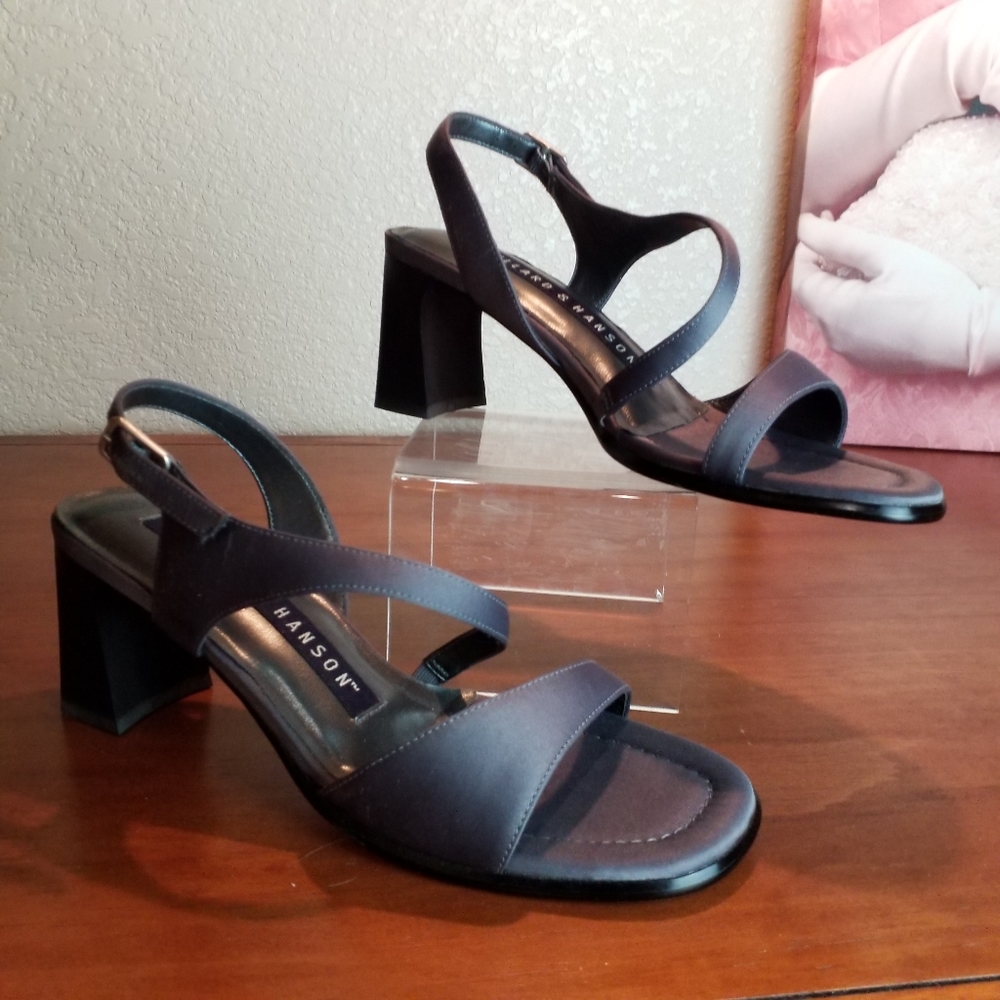 Hillard & Hanson Loni Grey Satin Dress Sandals